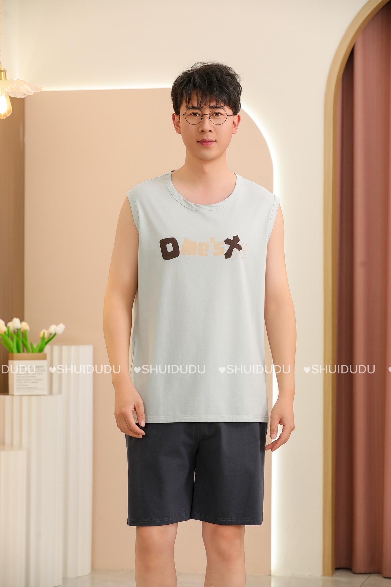 美梦依人背心短裤男套4172