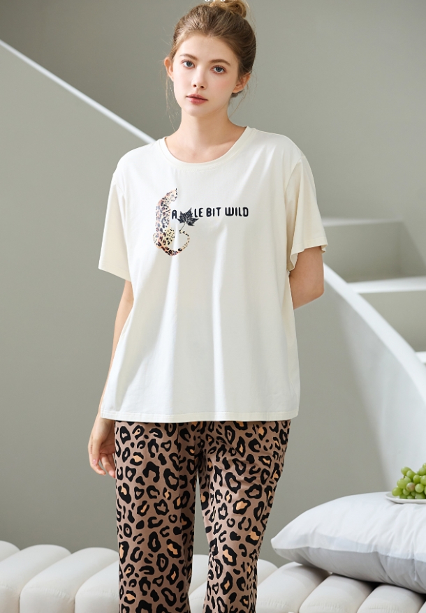 美梦依人半袖长裤休闲女套装25207
