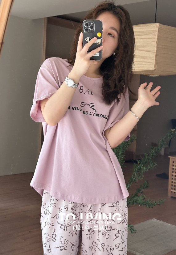 美之梦半袖长裤休闲女套装9731610
