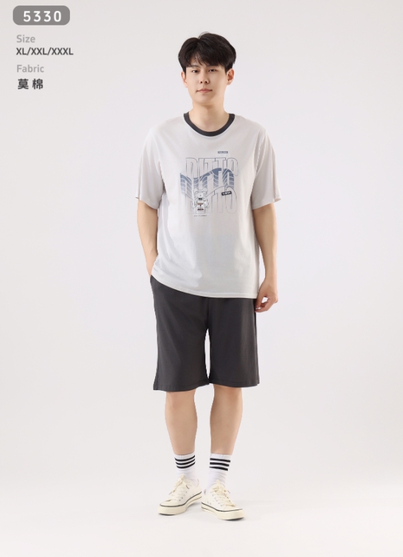 美梦依人半袖短裤休闲男套装5330