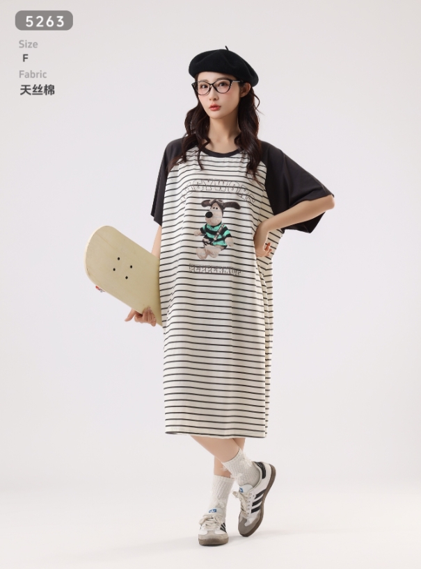 美梦依人半袖女裙5263