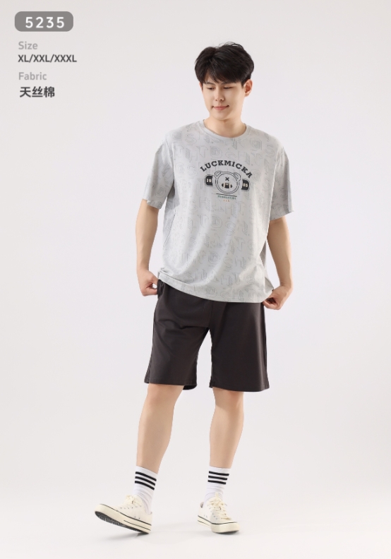 美梦依人半袖短裤休闲男套装5235