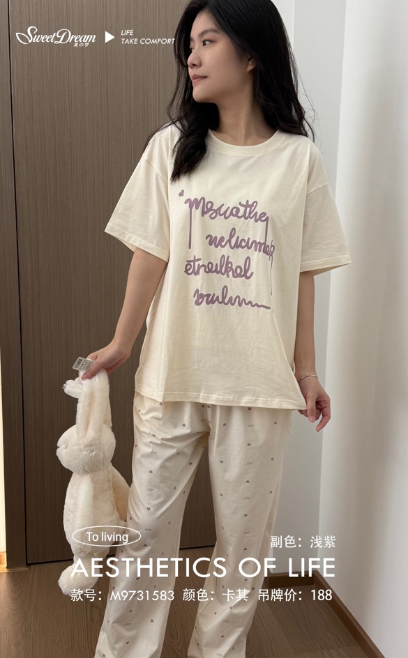 美之梦半袖长裤休闲女套装9731583