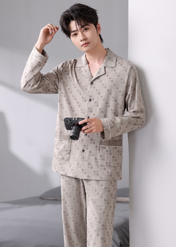 美梦依人爽棉长袖男套装906619