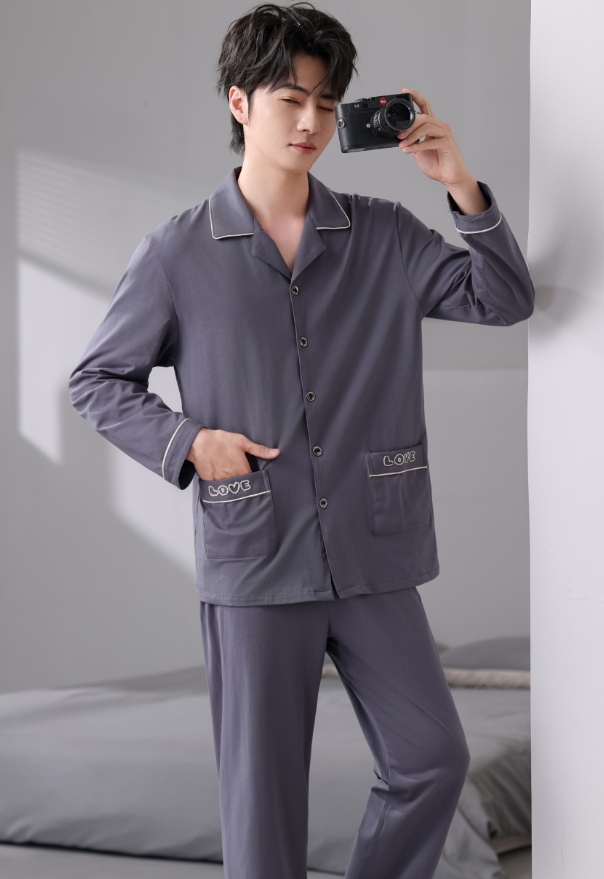 美梦依人爽棉长袖男套装906616