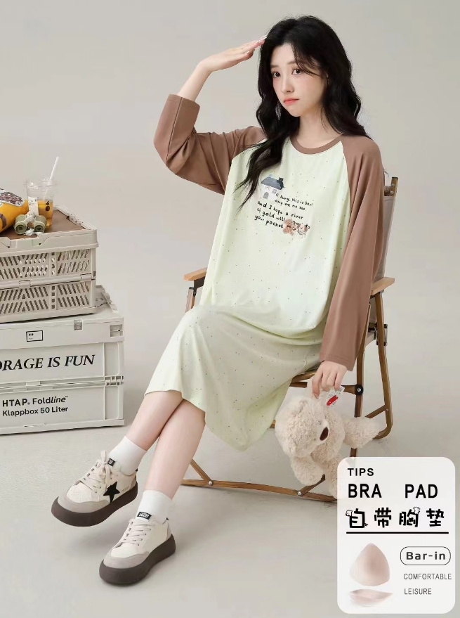 美梦依人长袖女裙8924-9